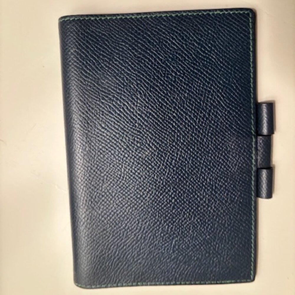 💙💚Hermès Carnet Mini à Crochets-Bleu Marine / Vert Anis – Epsom Leather-UNISEX - Picture 5 of 9